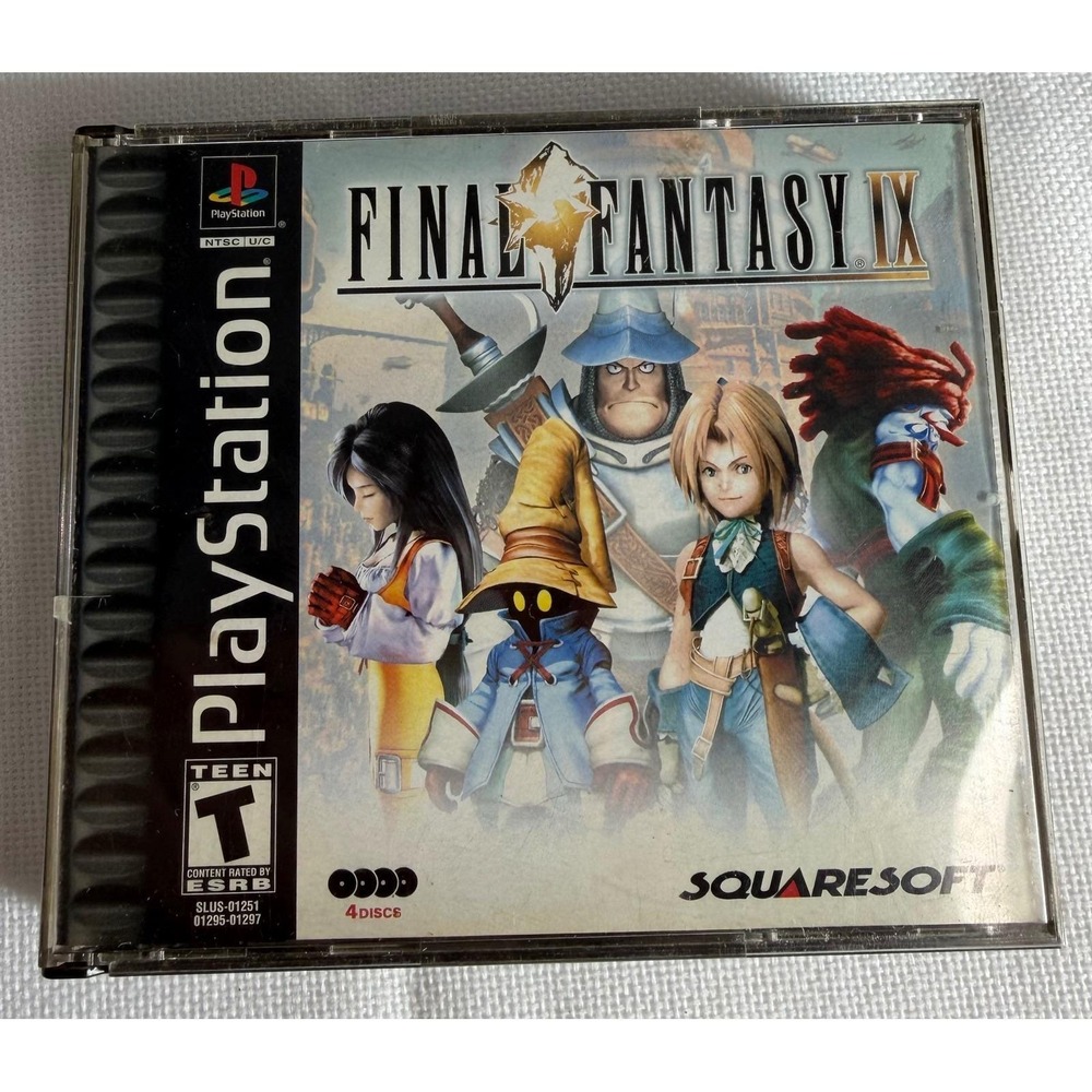 Final Fantasy IX Sony PlayStation 1 PS1 2000 CIB Black Label 4-Disc Set RPG J051